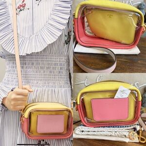 Tory Burch Perry Pink/Yellow Clear City Camera Crossbody